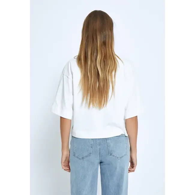 Minus GAMMA CROPPED GOTS T-SHIRT CLOUD DANCER