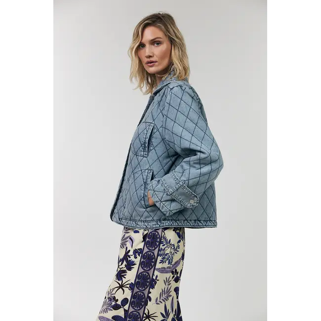 Lollys Laundry VIOLA QUILTED JACKET WASHED DENIM