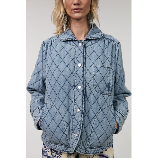 Lollys Laundry VIOLA QUILTED JACKET WASHED DENIM