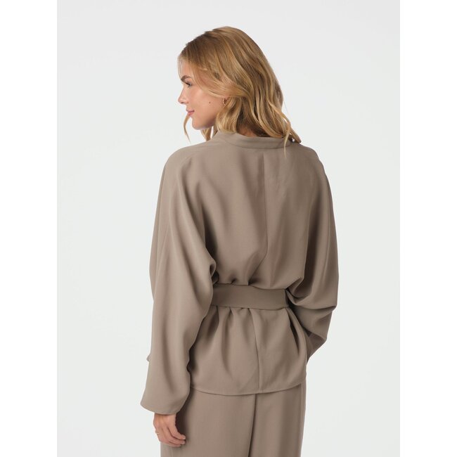 Neo Noir ELLERY CREPE BLOUSE TAUPE