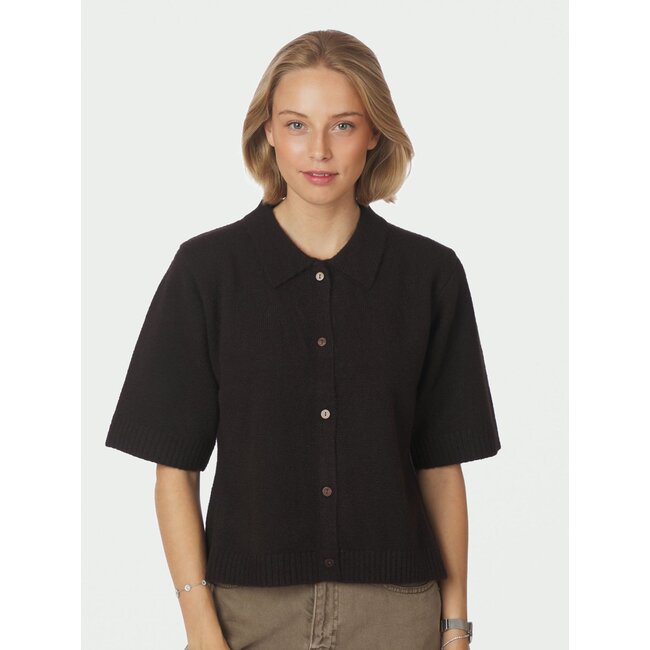 Neo Noir CUNNA KNIT BLOUSE DARK BROWN