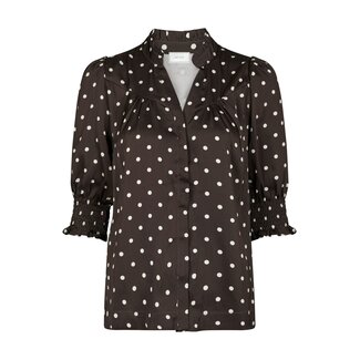 Neo Noir DIANA DOT BLOUSE DARK BROWN BLOUSE