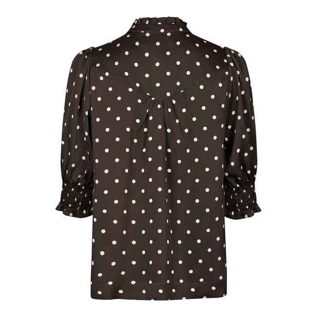 Neo Noir DIANA DOT BLOUSE DARK BROWN BLOUSE