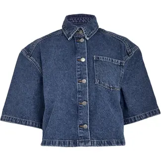 Minus KADDI CROPPED SHIRT MID BLUE DENIM