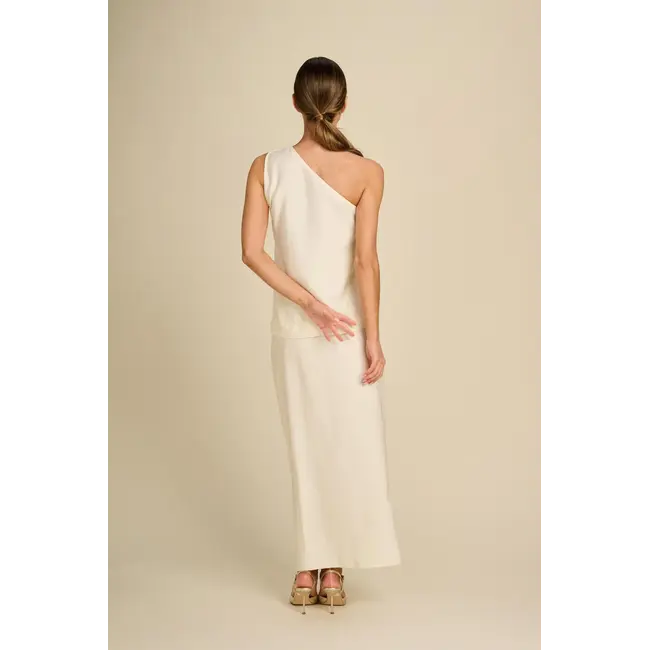 MARCH 23 LUMINOUS SKIRT HAMMERED RAYON IVORY