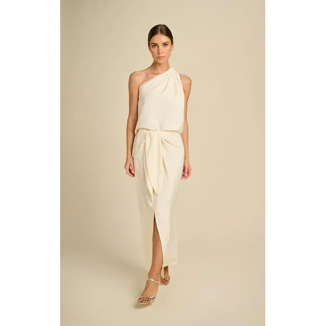 MARCH 23 LUMINOUS SKIRT HAMMERED RAYON IVORY