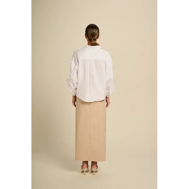 MARCH 23 AURA BLOUSE OXFORD WHITE