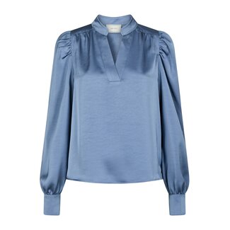 Neo Noir ROSSLYN HEAVY SATEEN BLOUSE SMOKE BLUE