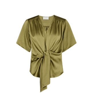Neo Noir CASADIA HEAVY SATEEN BLOUSE SAGE GREEN
