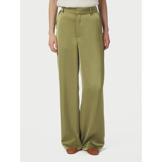 Neo Noir EMMETT HEAVY SATEEN PANTS SAGE GREEN