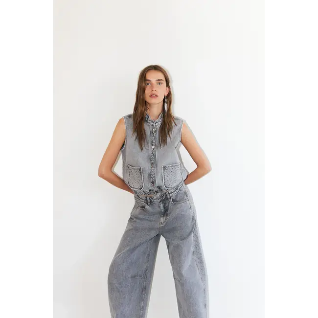 Lollys Laundry CARMEN VEST LIGHT GREY