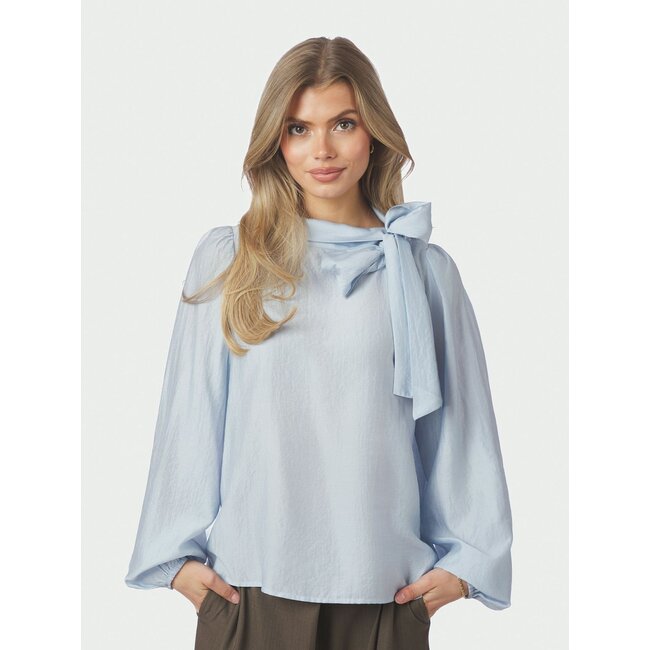 Neo Noir SELENE CRISP BLOUSE LIGHT BLUE