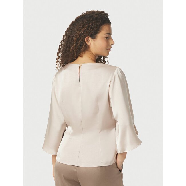 Neo Noir REMANA HEAVY SATEEN BLOUSE CHAMPAGNE