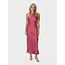 Neo Noir CELINIE HEAVY SATEEN DRESS CHERRY PINK