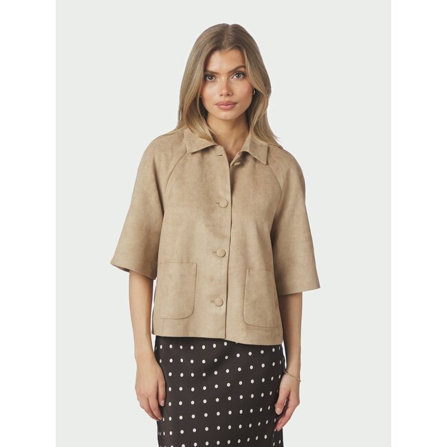 Neo Noir EDITTA FAUX SUEDE JACKET SAND