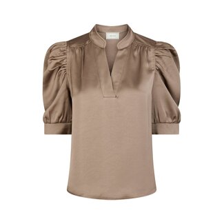 Neo Noir ROELLA HEAVY SATEEN BLOUSE DARK TAUPE