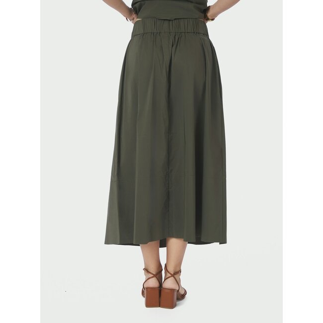 Neo Noir YARA LONG POPLIN SKIRT ARMY