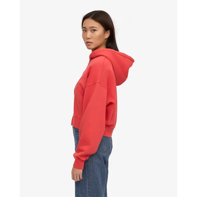 Colorful Standard ORGANIC CROP ZIP HOOD RED TANGERINE