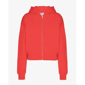 Colorful Standard ORGANIC CROP ZIP HOOD RED TANGERINE