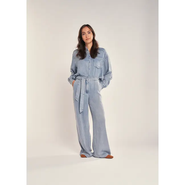 SIMPLE THE BRAND ISALA BLOUSE SUN FADED BLUE