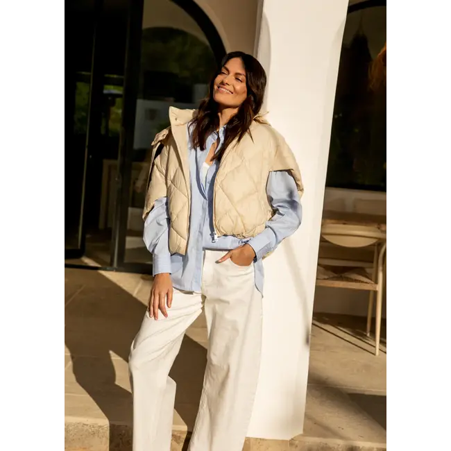 SIMPLE THE BRAND LUNA BARREL JEANS WHITE