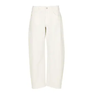 SIMPLE THE BRAND LUNA BARREL JEANS WHITE