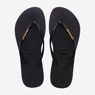 Havaianas SLIM LOGO METALLIC BLACK GOLDEN