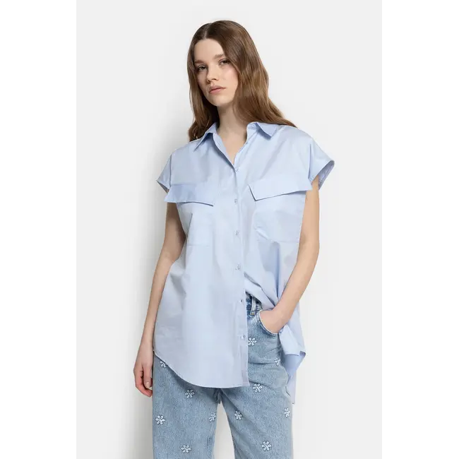 Ame antwerp NISRINE LIGHT  BLUE SHIRT