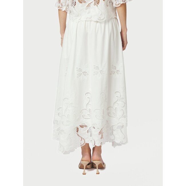 Neo Noir YARA LONG EMB SKIRT WHITE
