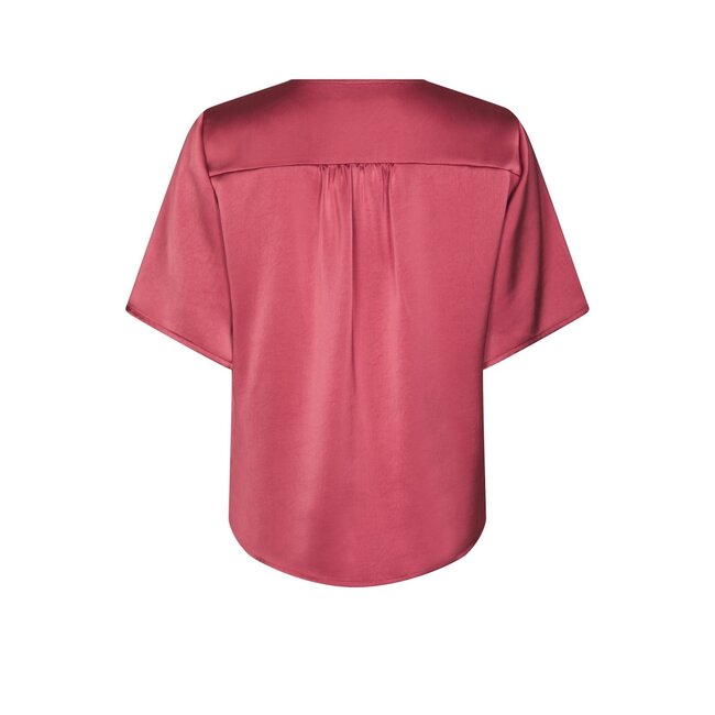 Neo Noir CASADIA HEAVY SATEEN BLOUSE CHERRY PINK