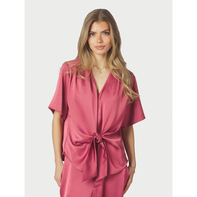 Neo Noir CASADIA HEAVY SATEEN BLOUSE CHERRY PINK