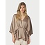 Neo Noir RIVINA HEAVY SATEEN BLOUSE DARK TAUPE