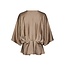 Neo Noir RIVINA HEAVY SATEEN BLOUSE DARK TAUPE