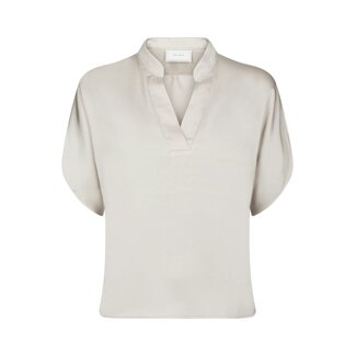 Neo Noir ANELLE HEAVY SATEEN BLOUSE PEARL