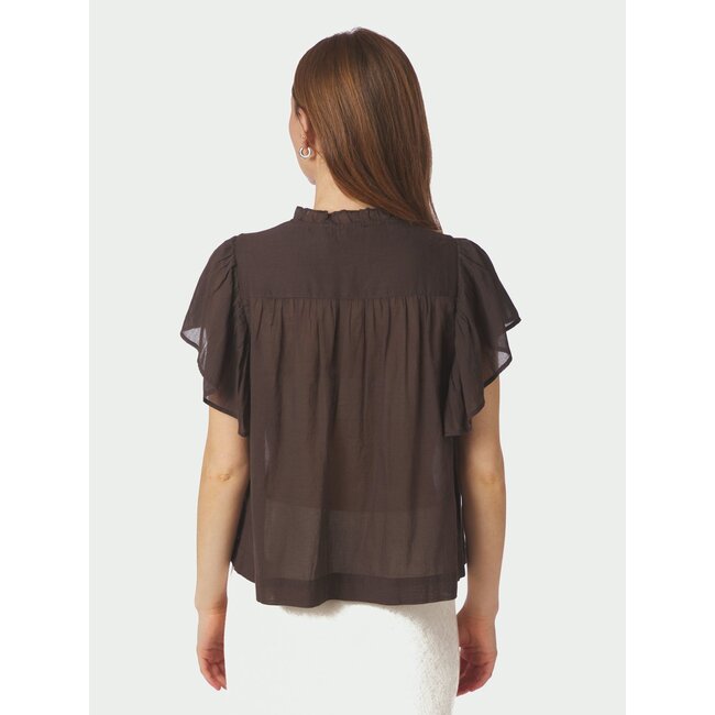 Neo Noir VINSA S VOILE TOP DARK BROWN
