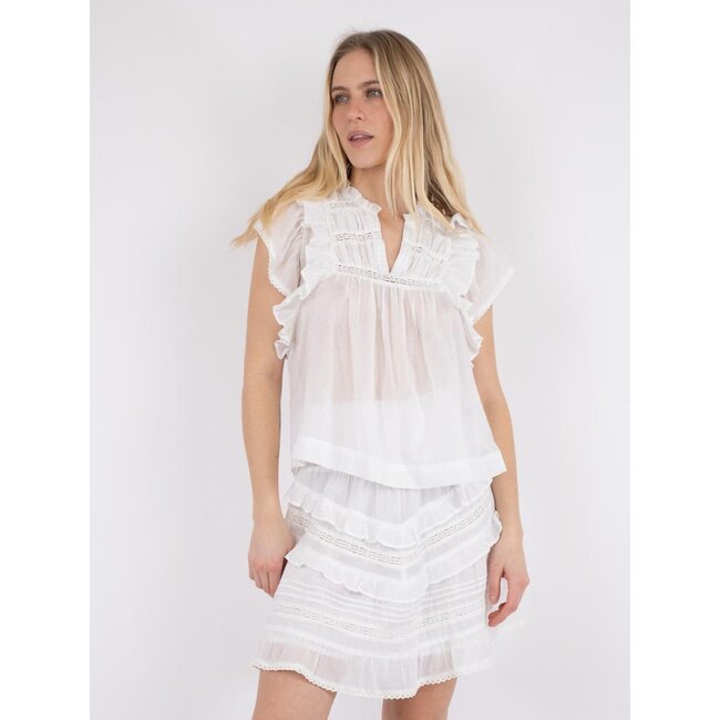 Neo Noir JAYLA S VOILE TOP WHITE
