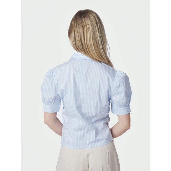 Neo Noir FRANNIE SOFT STRIPE SHIRT LIGHT BLUE