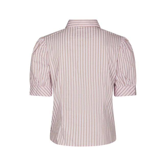 Neo Noir FRANNIE STRUCTURE STRIPE SHIRT LIGHT PINK