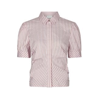 Neo Noir FRANNIE STRUCTURE STRIPE SHIRT LIGHT PINK