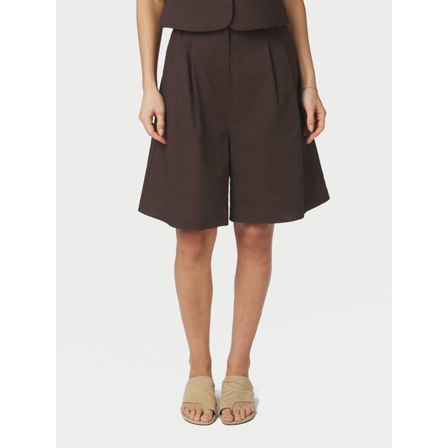 Neo Noir NIKA LINEN SHORTS DARK BROWN