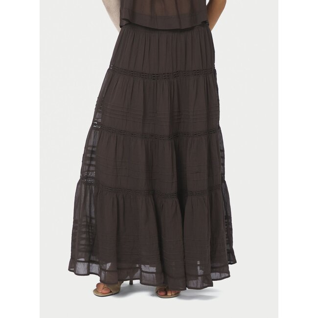 Neo Noir FELICIA S VOILE SKIRT DARK BROWN