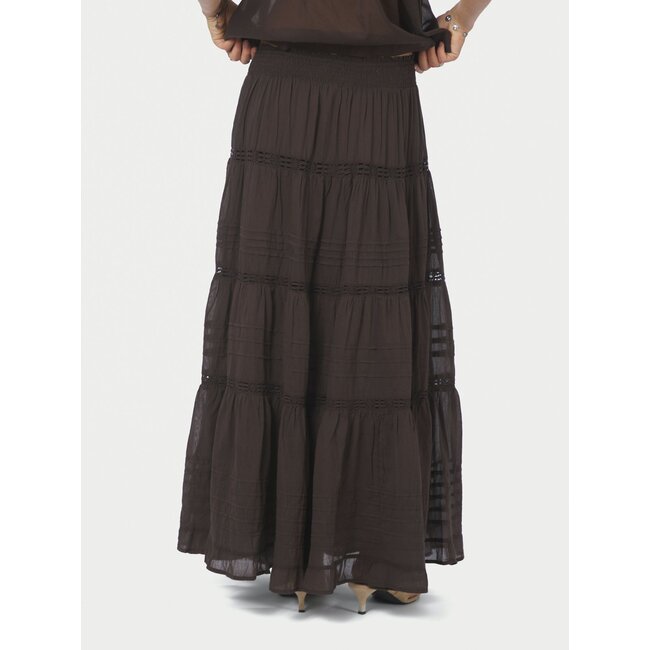 Neo Noir FELICIA S VOILE SKIRT DARK BROWN