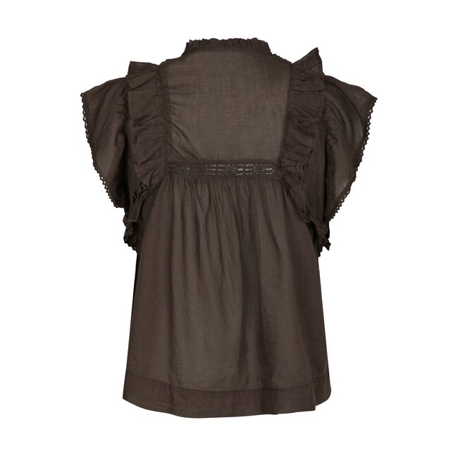 Neo Noir JAYLA S VOILE TOP DARK BROWN