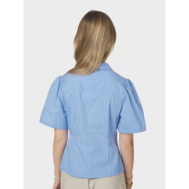 Neo Noir BALARA STRIPE POPLIN SHIRT LIGHT BLUE