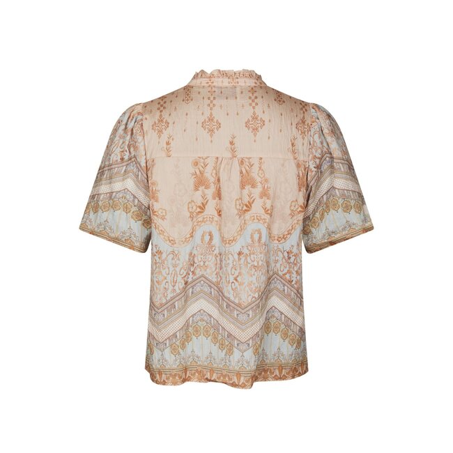 Neo Noir TORANA FLOWER BORDER BLOUSE FLOWER PEACH
