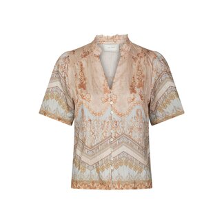 Neo Noir TORANA FLOWER BORDER BLOUSE FLOWER PEACH