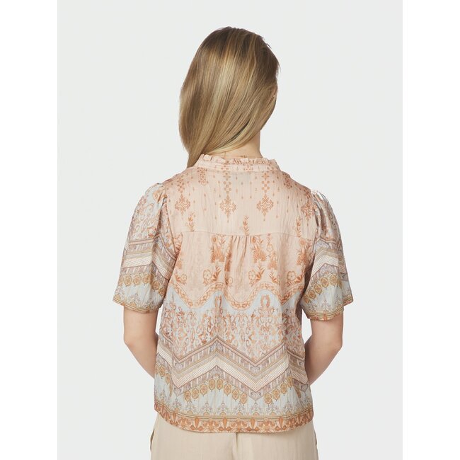 Neo Noir TORANA FLOWER BORDER BLOUSE FLOWER PEACH