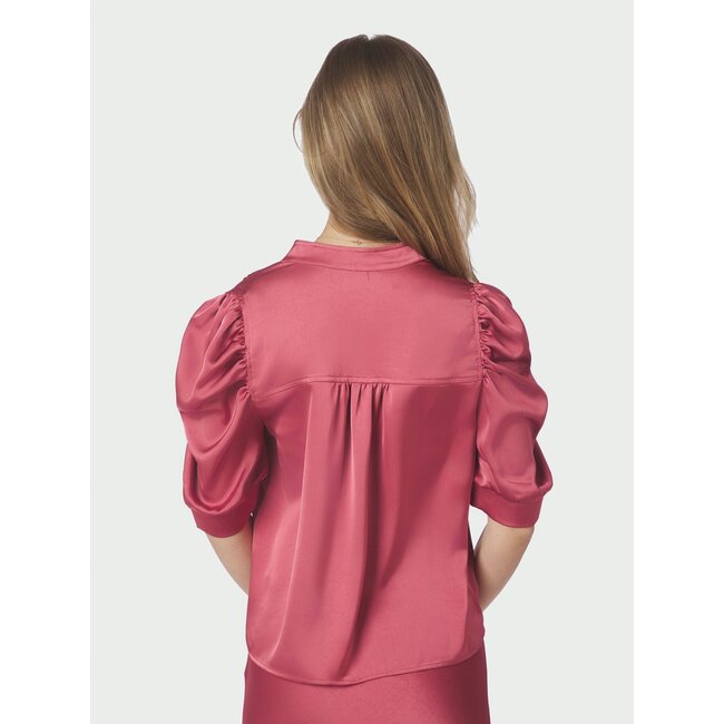 Neo Noir ROELLA HEAVY SATEEN BLOUSE CHERRY PINK