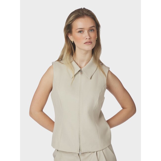 Neo Noir ANNABELLA STRUCTURE WAISTCOAT CREME