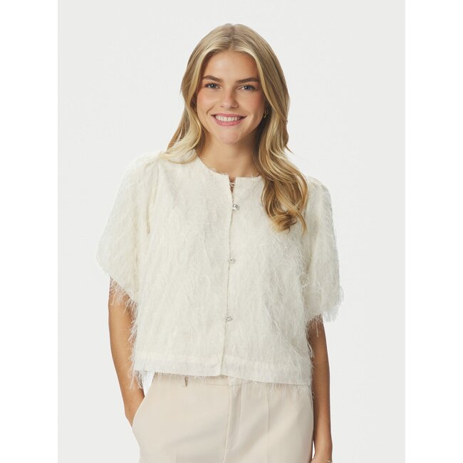 Neo Noir AISA FRILLY BLOUSE CREME